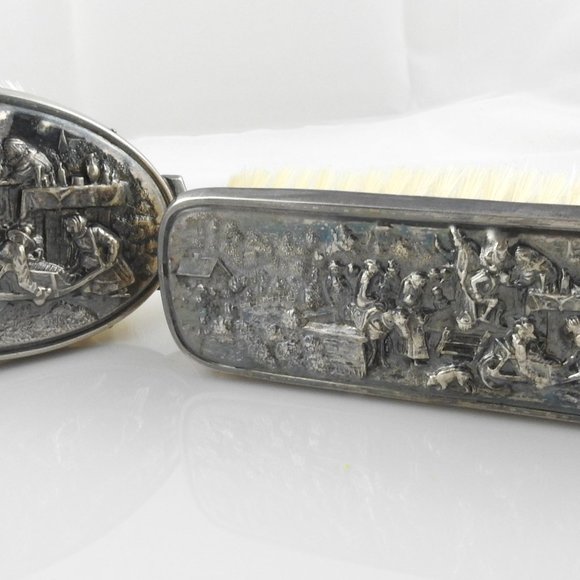 Vintage Hans Jensen Danish Silver Plated Brush Set #8199 - Picture 2 of 12